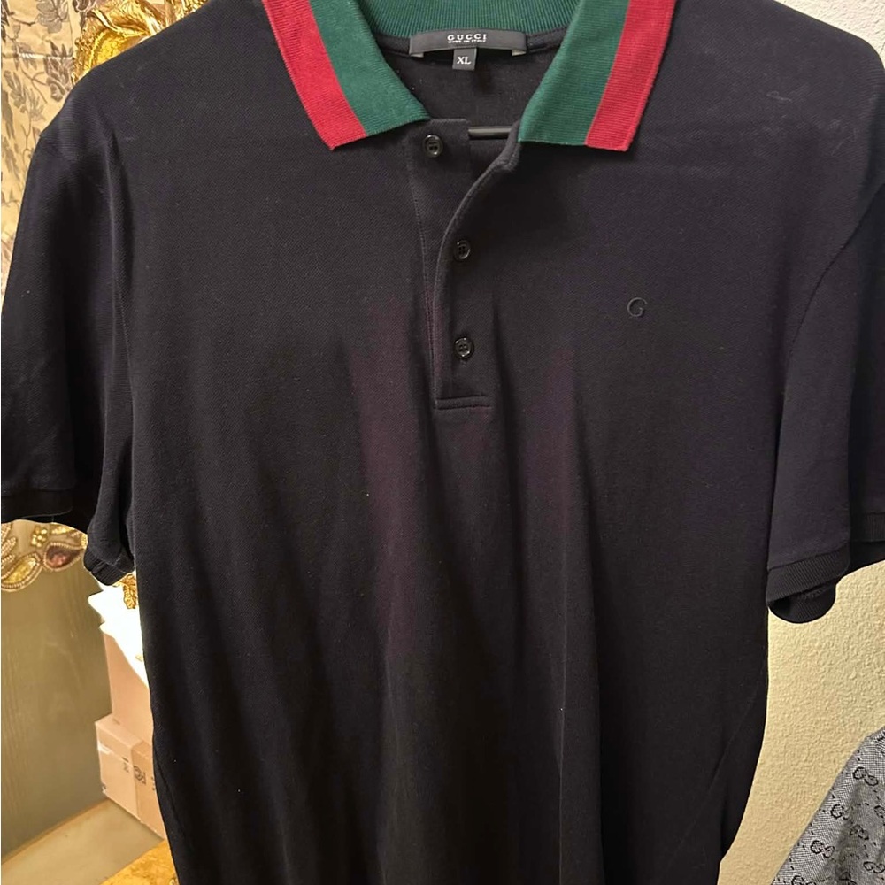 Gucci Polo Shirt with Red and Green Accents